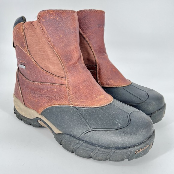 Cabela's Other - Cabela's Brown Leather Boot MEN's 14D Thinsulate Dry Plus Rubber Outsole Outdoor